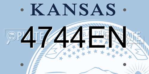 4744EN Kansas License Plate
