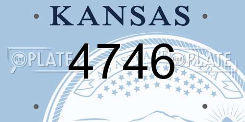 4746 Kansas License Plate