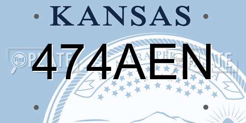 474AEN Kansas License Plate