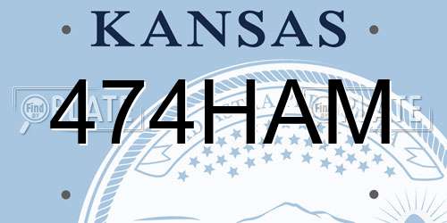 474HAM Kansas License Plate