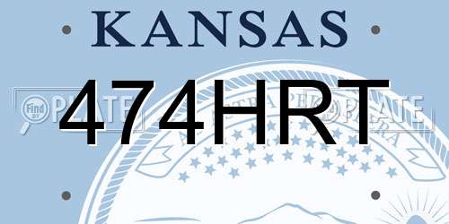 474HRT Kansas License Plate