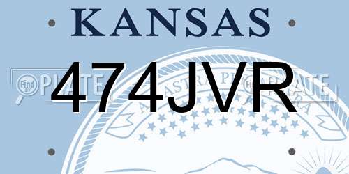 474JVR Kansas License Plate