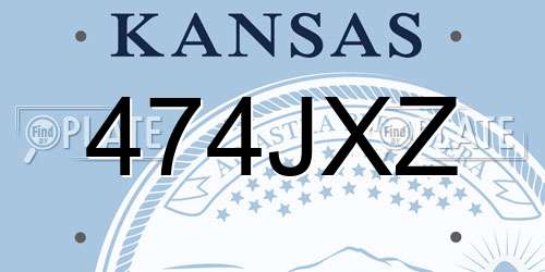 474JXZ Kansas License Plate