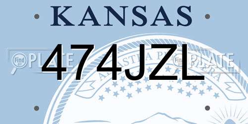 474JZL Kansas License Plate
