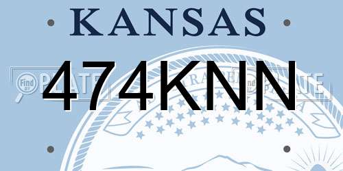 474KNN Kansas License Plate