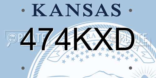 474KXD Kansas License Plate