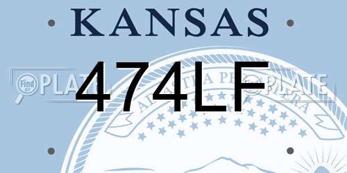474LF Kansas License Plate