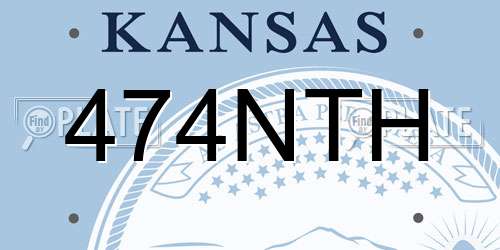 474NTH Kansas License Plate