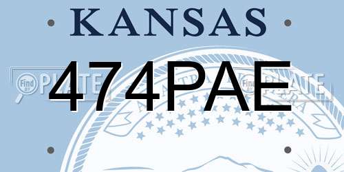 474PAE Kansas License Plate