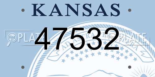 47532 Kansas License Plate