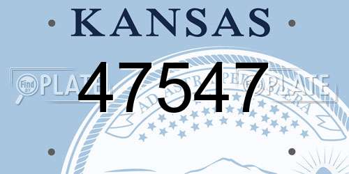 47547 Kansas License Plate