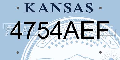 4754AEF Kansas License Plate