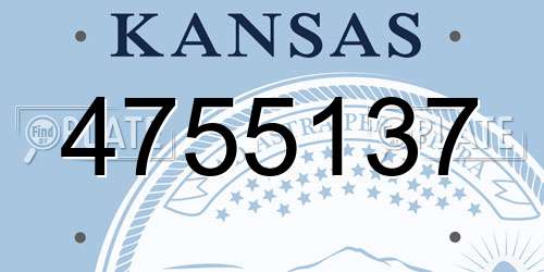 4755137 Kansas License Plate