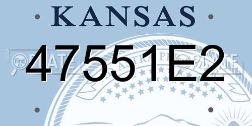 47551E2 Kansas License Plate