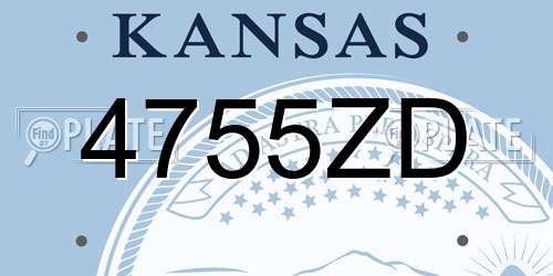 4755ZD Kansas License Plate