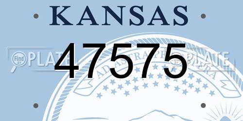 47575 Kansas License Plate