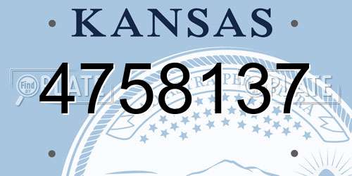 4758137 Kansas License Plate