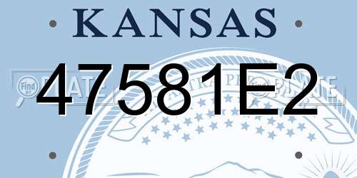 47581E2 Kansas License Plate