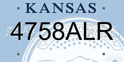 4758ALR Kansas License Plate