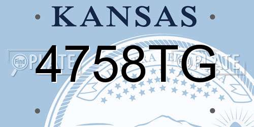 4758TG Kansas License Plate