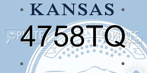 4758TQ Kansas License Plate