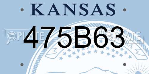 475B63 Kansas License Plate