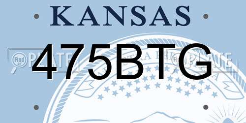 475BTG Kansas License Plate