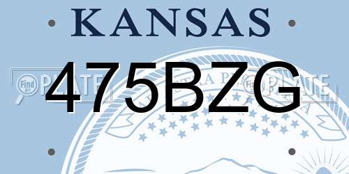 475BZG Kansas License Plate