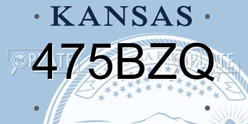 475BZQ Kansas License Plate