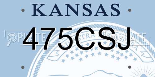 475CSJ Kansas License Plate
