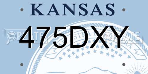 475DXY Kansas License Plate