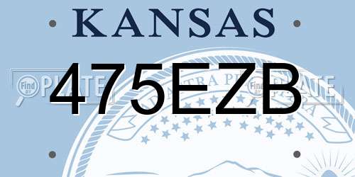 475EZB Kansas License Plate