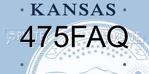 475FAQ Kansas License Plate