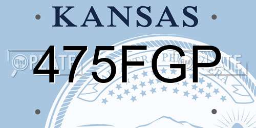 475FGP Kansas License Plate