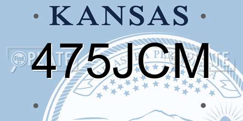 475JCM Kansas License Plate