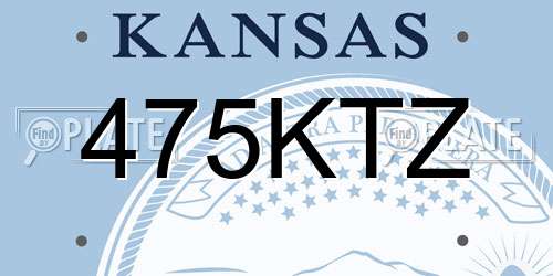 475KTZ Kansas License Plate