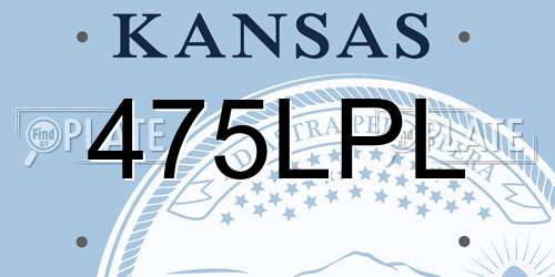 475LPL Kansas License Plate