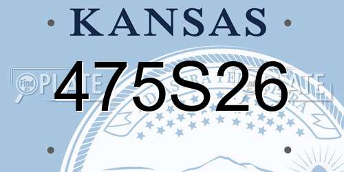 475S26 Kansas License Plate