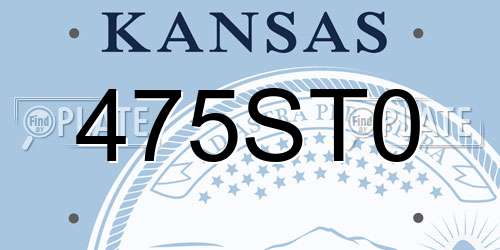 475ST0 Kansas License Plate