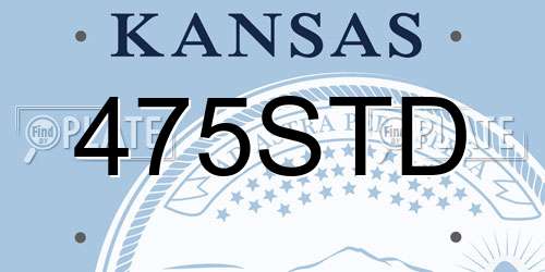 475STD Kansas License Plate