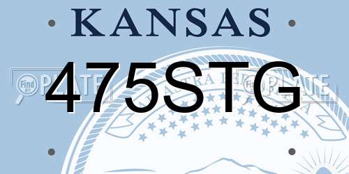 475STG Kansas License Plate