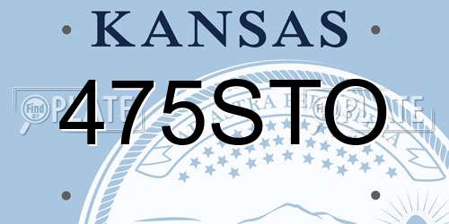 475STO Kansas License Plate