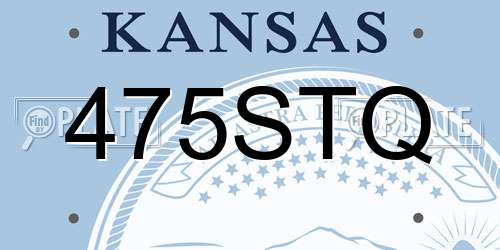 475STQ Kansas License Plate