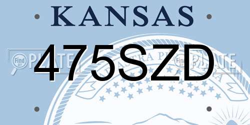 475SZD Kansas License Plate