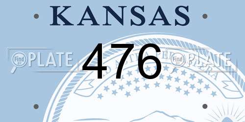 476 Kansas License Plate