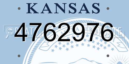 4762976 Kansas License Plate