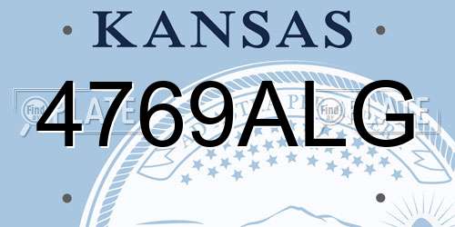 4769ALG Kansas License Plate