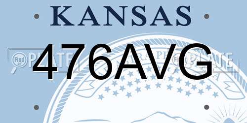 476AVG Kansas License Plate