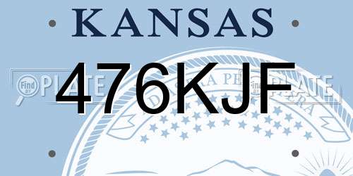 476KJF Kansas License Plate