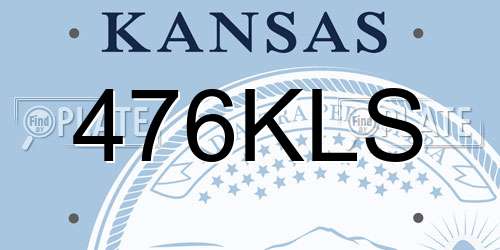 476KLS Kansas License Plate